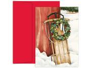 JAM Paper® Holiday Sled Christmas Card Pack 18 Holiday Cards Envelopes per pack