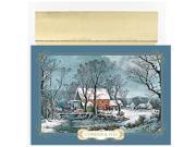 JAM Paper® Currier Ives Scene Christmas Card Pack 18 Holiday Cards Envelopes per pack