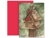 JAM Paper® Birdhouse Cardinals Christmas Card Pack 18 Holiday Cards Envelopes per pack