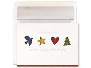 JAM Paper® Four Holiday Icons Christmas Card Pack 16 Holiday Cards Envelopes per pack