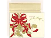 JAM Paper® Golden Holiday Bells Christmas Card Packs 16 Holiday Cards Envelopes per pack