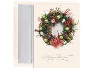 JAM Paper® Rustic Wreath Christmas Card Pack 16 Holiday Cards Envelopes per pack
