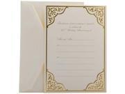 JAM Paper® Gold Bordered 50th Anniversary Wedding Invitation Set 25 Cards Envelopes per pack