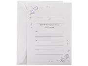 JAM Paper® Blue Rose Fill In Wedding Invitation Set 5 1 2 x 7 3 4 inches 25 Cards and Envelopes per pack