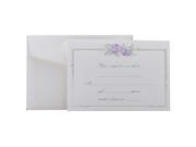 JAM Paper® Purple Rose with Metallic Border Reply Card Set 3 1 2 x 4 7 8 inches 25 cards and envelopes per pack