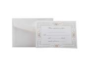 JAM Paper® Pink Rose with Metallic Border Reply Card Set 3 1 2 x 4 7 8 inches 25 cards and envelopes per pack