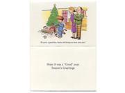 JAM Paper® Bike Present Funny Christmas Card Set 10 Holiday Cards A7 Envelopes per pack