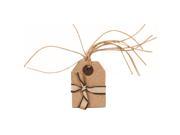 Small Recycled Brown Kraft Gift Tags with Twine String 2 1 4 x 1 5 8 6 per package