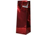 Red Foil Diagonal Pinstripe Wine bag sold individually