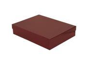 9 1 2 x 12 1 2 x 2 1 2 Two Piece Foil Gift Box Burgundy with Burgundy Pinstripe Lid 9.5 x 12.5 x 2.5 sold individually