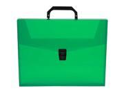 JAM Paper® Plastic Portfolio Carry Case 10x13x1.5 Green Sold Individually