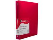 JAM Paper® Designders Red Glass Twill Design 1 inch Plastic 3 Ring Binder Sold Individually