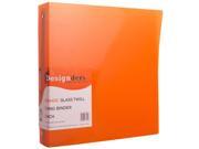 JAM Paper® Designders Orange Glass Twil Design 2 Inch Plastic 3 Ring Binders Sold Individually
