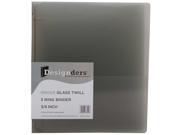 JAM Paper® Designders Smoke Grey Glass Twill Design .75 inch Plastic 3 Ring Binder Sold Individually