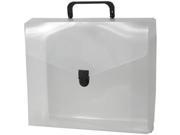 JAM Paper® Plastic File Portfolio Case with Handles 10 x 12 x 4 Clear Grid Sold individually