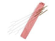 Rome s 3400 S Hot Dog Roasting Forks With Gingham Print Cotton Storage Set of 4
