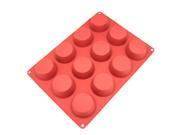 Freshware CB-118RD 12-Cavity Silicone Mold for Soap, Cake, 