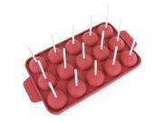 Freshware CB-121RD 15-Cavity Silicone Mold for Cake Pop, 