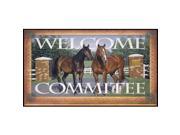 River s Edge Welcome Committee Horse Door Mat 1874