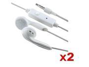 White 3.5mm Cell Phone Wired Headset Speakers