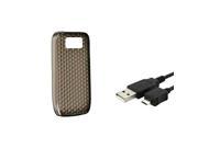 eForCity Clear Smoke Diamond TPU Phone Case Cover+USB Data Sync Cable Compatible with Nokia E63