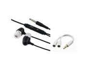 Black 3.5mm Cell Phone Wired Headset Speakers