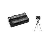 eForCity Black Mini Retractable Tripod With Ball Head & Foldable Legs + Li-Ion Battery Bundle For Sony Camera NP-F330