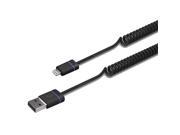 iLuv iCB261 Black Premium Coiled Charge Sync Cable w Lighting Connector