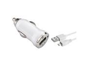 eForCity Micro USB Chargers Kit for Cell / Tablet - Car Charger Adapter + 3FT Cable - White