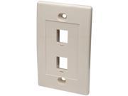INTELLINET NETWORK SOLUTIONS 162838 Single Gang Keystone Wall Plate 2 Outlet Ivory