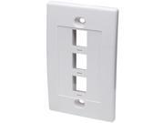 INTELLINET NETWORK SOLUTIONS 163309 Single Gang Keystone Wall Plate 3 Outlet White