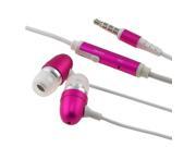 eForCity Hot Pink 3.5mm Metal Stereo Headset Handsfree Soft Gel Earbud With Microphone Compatible With Apple iPhone 3GS 3G iPhone 1St Generation iPhone 4S At