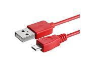 eForCity Micro USB 2 in 1 Cable For Samsung Galaxy S IV S4 I9500 I9505 3FT Red
