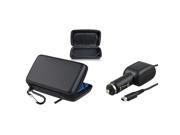 eForCity Black Eva Case Cover Car Charger compatible with Nintendo 3DS XL LL