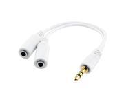 eForCity Universal Headset Splitter Compatible with HTC One M7 White