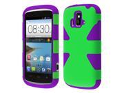 Hrw For Zte Z740 Sonata / Radiant Dynamic Slim Hybrid Cover Case - Neon Green   Purple