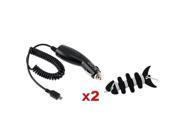 eForCity 2x Car Charger Fishbone Wrap For Samsung Galaxy S3 i9300 S4 i9500 i9100 T989