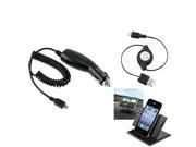 eForCity For Samsung Galaxy S III S3 i9500 S4 SIV i8190 Car Charger USB Cable Stand Mount