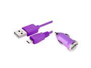 eForCity Purple Car Charger 6FT Micro USB Cable For Samsung HTC Motorola LG Cellphone Tablet
