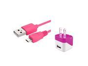 eForCity Hot Pink Color Travel Wall AC Charger 6FT Micro USB Cable For Cellphone Mobile