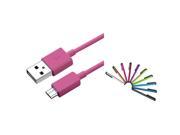 eForCity 3FT Hot Pink USB Data Charger Cable Cord with 10 Piece Stylus For Google Nexus 7 Blackberry Playbook