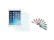 eForCity 3 Pack Anti Glare Screen Guard with 10 Piece Stylus For Apple iPad Air 2nd 1st Gen