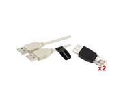 eForCity 2 USB A to RJ45 Ethernet Adapter F M 10Ft USB A Male to A Male Cable Cord M M