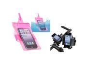 eForcity Pink Waterproof PVC Bag Case Universal Bicycle Phone Holder Compatible With Cell phones PDA