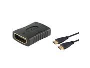eForCity 2 HDMI Cable Gold M M 3ft HDMI F F Adapter Compatible With Plasma Xbox 360 PS4 Xbox One