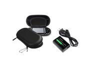 eForCity Black Eva Case with 1 Travel Wall Charger for Sony Playstation Vita