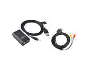 eForCity Black AV Cable Black Replacement Battery with USB Cable Compatible With Microsoft Xbox 360