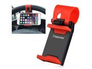 eForCity Car Steering Wheel Phone Holder [2.13 3.0] Black Red