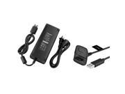 eForCity Black AC Power Adapter Wireless Controller Charging Cable Compatible With Microsoft Xbox 360 Slim