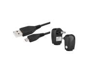 eForCity Black Travel Home Wall AC Charger Micro USB Charging Cable For Smartphone Samsung HTC LG Blackberry Motorola